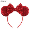 Disney Sequined Mouse Ear Headband with Rainbow Bow, Festival Party Hairband for Women & Girls