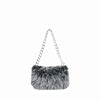 Faux Fur Underarm Shoulder Bag with Chain Strap – Plush Winter Clutch for Women, Evening & Party