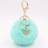 Snowflake Pom Pom Keychain for Women Soft Fur Car Key Ring Christmas Gift