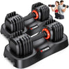Adjustable Dumbbell Pair — Quick-Adjust 25–80 lb (11–36 kg) Capacity, 1-Second Change, 5–10 lb Increments