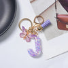 A-Z Sequined Initial Keychain with Purple Butterfly Tassel – Resin Letter Charm Keyring for Women & Girls, Backpack & Purse Accessory