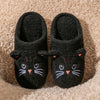 Women's Cartoon Cat Plush Slippers – Cozy Winter Indoor House Shoes with Non-Slip Soft Sole