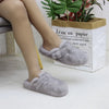 Faux Fur Mule Cork Slippers – Fluffy Indoor/Outdoor Closed-Toe Women's Mules