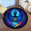 Chakra Moon Mandala Round Rug - Crystal Velvet Meditation Mat, 24–71 in (60–180 cm)