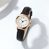 Women's Small 23mm Quartz Watch Leather Strap Arabic Numerals Fashion Wristwatch