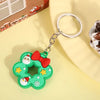 Santa and Reindeer Resin Christmas Keychain - Cute Cartoon Pendant Key Ring Charm for Backpack Purse Ornament