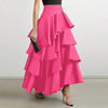 Plus Size Women's High Waist Multi-Layer Ruffled Hem Long Maxi Skirt - Boho Ankle-Length