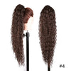 Long Ombre Blonde Synthetic Clip-In Braided Wavy Ponytail Hairpiece — Black to Brown Hair Extension