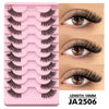 2-Pack Half Strip Lashes – Natural Fluffy Cat-Eye Soft Wispy Faux Mink Winged Elongated Eyelashes