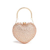 Heart Rhinestone Crystal Clutch - Diamond Inlay Mini Evening & Wedding Bag with Chain Strap