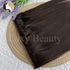 Double Injected Hole Weft Human Hair Extensions — Straight Twin-Tab Invisible Weft (Natural Black/Brown)