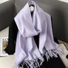Women's Winter Scarf, Thick Cashmere-Look Pashmina Shawl with Tassels, Windproof Wrap, 175+ cm (69+ in) — 62 Colors