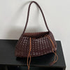 PU Hand-Woven Women's Bucket Shoulder Bag Vegetable Basket Sailboat Style Casual Vacation Handbag