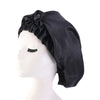 Long Satin Sleep Bonnet for Women with Button Closure & Elastic Band, Silky Night Cap for Braids and Chemo