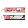 Anime Embroidered Keychain Double-Sided Key Fob 3 x 13 cm (1.2 x 5.1 in) for Backpacks Cars Motorcycles Gift