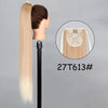 34-Inch (86 cm) Clip-In Synthetic Ponytail Hair Extension — Blonde Wrap-Around Long Straight Hairpiece