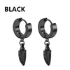 Punk Stainless Steel Stud Earrings Black – Unisex Vintage Hip Hop Ear Studs