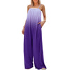 Women's Sleeveless Casual Jumpsuit, Summer Printed Knit Polyester-Cotton, English-Inspired