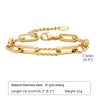 18K Gold Plated Paperclip Chain Bracelet for Women Adjustable Twist Link Chunky Stackable Layered Jewelry