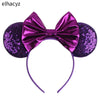 Disney Sequined Mouse Ear Headband with Rainbow Bow, Festival Party Hairband for Women & Girls