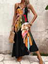 Women's Floral Print Spaghetti Strap A-Line Maxi Dress – Casual Summer Beach Loose Fit