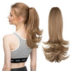 SARLA Clip-In Wavy Ponytail Extension 14 in (35 cm) - Synthetic High-Temp Fiber with Claw Clip & Elastic Band