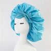 Women's Satin-Feel Polyester Sleep Bonnet with Adjustable Tie, Elastic Shower Hair Cover — One Size Fits Most