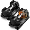 Adjustable Dumbbell Set of 2 with Anti-Slip Handles — 5 Weight Settings per Dumbbell for Home & Gym