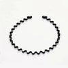 Unisex Black Metal Non-Slip Wavy Headband - Elastic Spring Hair Hoop for Men & Women