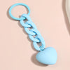 Handmade Heart Resin Keychain with Acrylic Link Chain Handbag Pendant for Women and Girls Gift