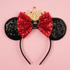 Disney Mickey Mouse Sequin Ears Headband with Bow - Halloween Party Cosplay Hairband for Women & Kids