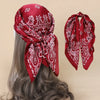Paisley Print Silk-Feel Satin 70 x 70 cm (27.6 in) Square Scarf Bandana Hijab Headband Neck Scarf for Women