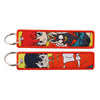Anime Embroidered Keychain Double-Sided Key Fob 3 x 13 cm (1.2 x 5.1 in) for Backpacks Cars Motorcycles Gift