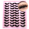 20 Pairs 3D Mink-Effect False Eyelashes Natural Long Full Strip Lashes (10–15 mm / 0.4–0.6 in) DIY Makeup Kit