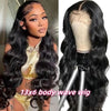 Body Wave 13x6 HD Lace Frontal Wig, 40-Inch (101.6 cm) 250% Density Pre-Plucked Brazilian 100% Human Hair (1B Natural)