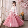 Girls Hanfu Dress Summer Tang Style Kids Cosplay Party Costume Long Princess Outfit