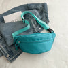 Women's Canvas PU Half Moon Fanny Pack Crossbody Sling Waist Belt Bag