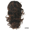 Soowee Short Curly Clip-In Ponytail Extension Black to Burgundy Synthetic Heat-Resistant Fiber