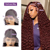 30 40 Inch Reddish Brown 13x4 Lace Frontal Wig Colored Curly Wigs Human Hair Deep Wave 13x6 HD Lace Frontal Wig For Women 220%
