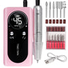Rechargeable 45,000 RPM Nail Drill Machine with LCD Low-Noise Professional Electric Nail File & Polish Sander Set