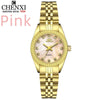 CHENXI Women's Gold Stainless Steel Quartz Watch – Small 26mm (1.02 in) Round Dial Dress Bracelet Wristwatch