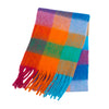 Women's Winter Thick Plaid Pashmina Scarf - Soft Polyester Shawl Wrap, 175+ cm (69+ in) Fuzzy Tassel
