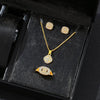 Luxury Cube Jewelry Set – Women's Necklace, Earrings & Ring Trio, Elegant Gift for Valentine's Day & Christmas