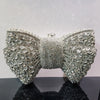 Rhinestone Bow Evening Clutch Minaudiere - Sparkling Bridal Wedding Bag 18 cm (7.1 in) with Chain