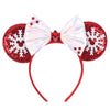 Mickey Mouse Sequin Ear Headband - Disney Princess Bow Hairband for Women, Girls & Kids, Party Cosplay