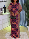 Plus Size 5XL Vintage Boho Print Summer Sundress Short Sleeve V-Neck Oversized Casual Dress