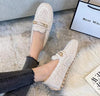 Plus Size Shearling Flats Faux Lambswool Slip-On Loafers, Fur-Lined Winter Shoes for Women