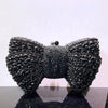 Rhinestone Bow Evening Clutch Minaudiere - Sparkling Bridal Wedding Bag 18 cm (7.1 in) with Chain