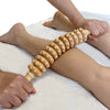 9-Roller Wooden Fascia Massager – Handheld Anti-Slip Muscle Roller for Back, Legs, Thighs & Buttocks