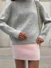 Women’s Plush Knit Pullover – Round Neck Loose Short Warm Sweater, Full Sleeve Autumn/Winter